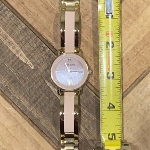 Anne Klein pink and gold watch